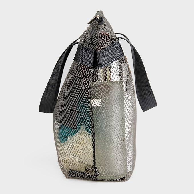 TOPASION Mesh Shower Caddy Bag Portable Hanging Toiletry and Bath Organizer with Zipper for Travel, Gym, Camping, College Dorms, Beach