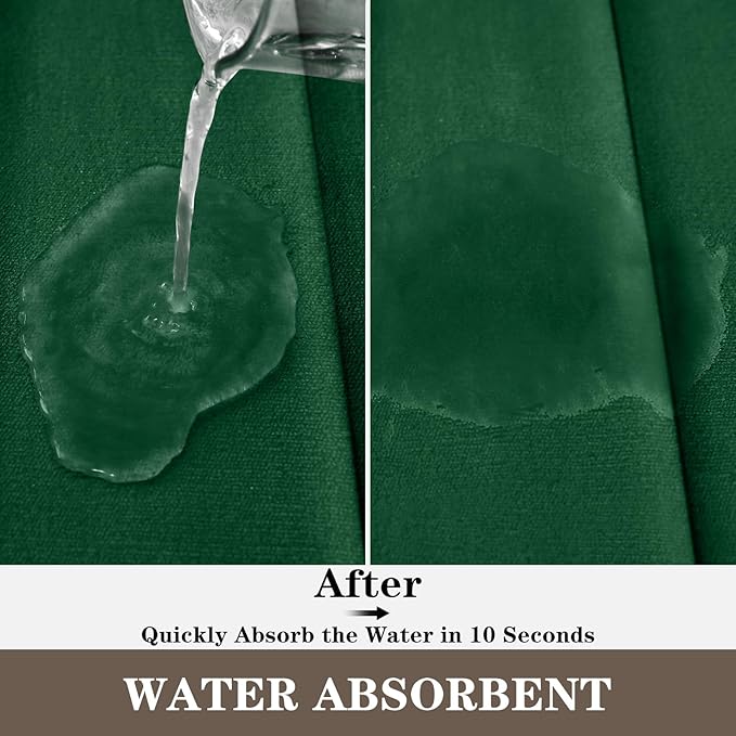BYSURE Dark Green Memory Foam Bathroom Rug Set 3 Piece, Non Slip Extra Soft Absorbent Machine Washable Toilet Bath Toilet Mat (17"x24"+20"x32"+U Shape 20"x24")
