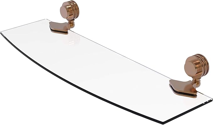 Allied Brass 433D/18-BBR 433 D Venus Collection Inch Dotted Accents Glass Shelf, 18-Inch by 5-Inch, Brushed Bronze