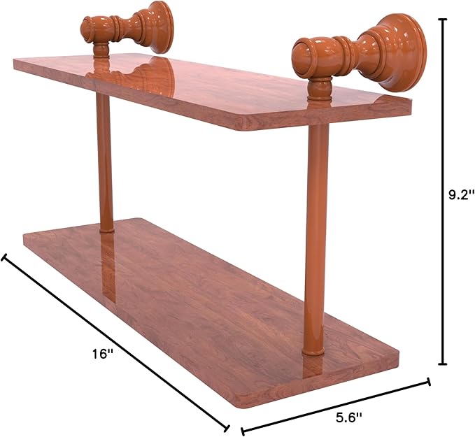 Allied Brass CL-2-16-IRW-ASP Carolina Collection 16 Inch Two Tiered Wood Shelf, Autumn Sparkle