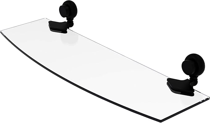 Allied Brass 433T/18-BKM 433 T Venus Collection Inch Twist Accents Glass Shelf, 18-Inch by 5-Inch, Matte Black