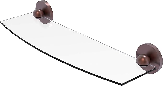 Allied Brass 1033/18 Skyline Collection 18 Inch Glass Shelf, Antique Copper