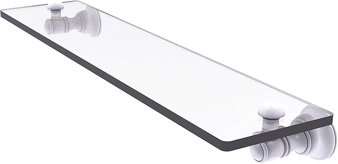 Allied Brass CL-1-22 Carolina Collection 22 Inch Glass Shelf, Matte White