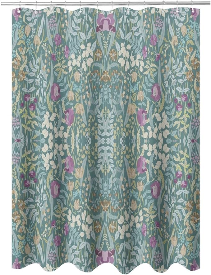 Vintage Botanical Shower Curtain William Morris Designs Green Jungle Fruit Print Shower Curtain Set Polyester Interior Waterproof Shower Curtain with 12 Hooks 72x78 Inches(183x200cm)