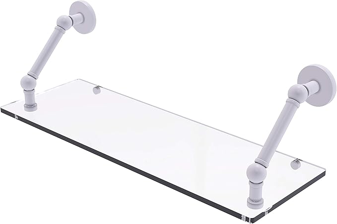 Allied Brass P1000-1-24 Prestige Skyline Collection 24 Inch Floating Glass Shelf, Matte White
