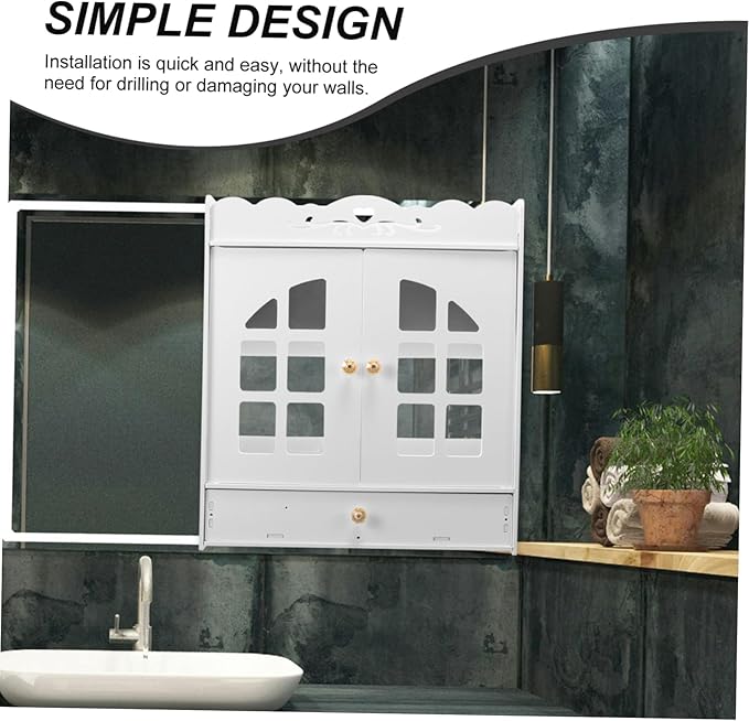 Bathroom Shelves Wall Mounted Restroom Organizer Wall Mount Cabinet for Bathroom Supplies