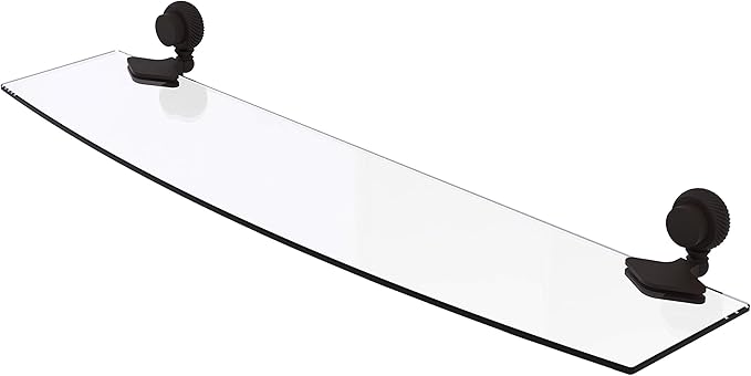 Allied Brass 433T/24-ORB 433 T Venus Collection Inch Twist Accents Glass Shelf, 24-Inch by 5-Inch, Oil Rubbed Bronze
