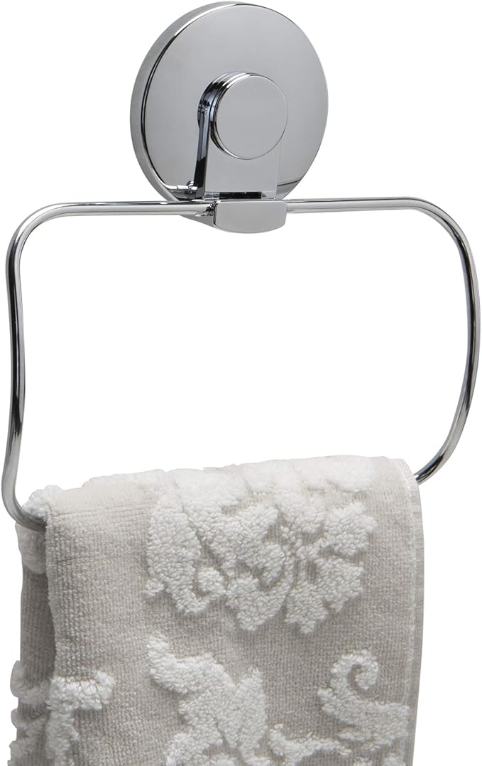 Bath Bliss Gel Suction Towel Holder | No Tools Required | Convenient Bathroom Organization | Chrome