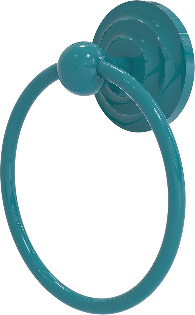 Allied Brass QN-16-GLT Que Towel Ring, Glokzin Teal
