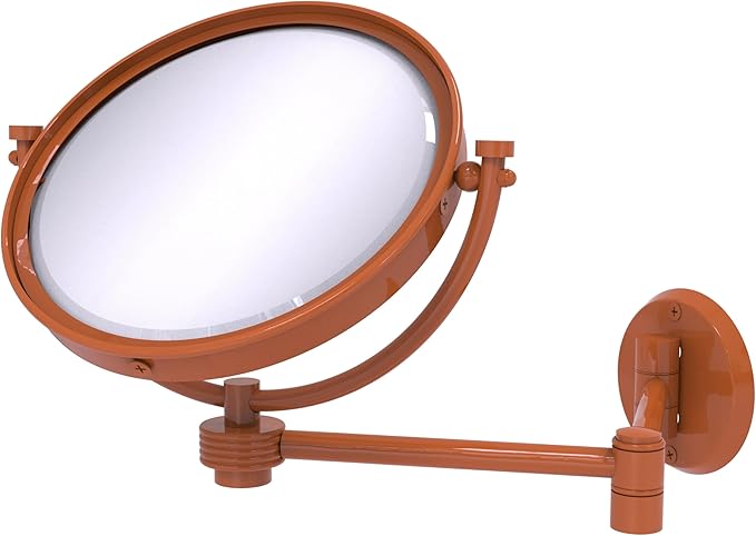 Allied Brass WM-6G/3X-ASP 8 Inch Wall Mounted Extending Make-Up Mirror 3X Magnification with Grooved Accent, Autumn Sparkle