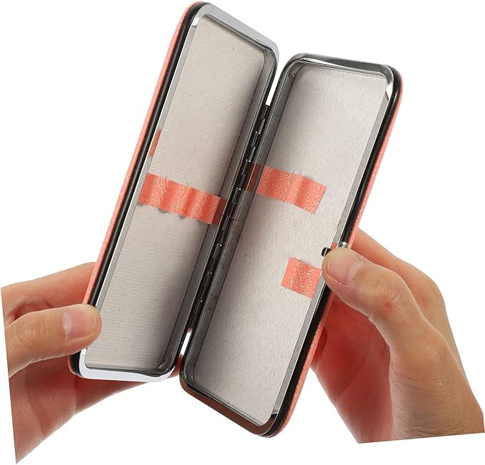 Eyelash Tweezers Case 6.10X3.14X0.59In Portable Magnetic Closure Storage Box Organizer for Lash Extension Tools and Makeup Accessories