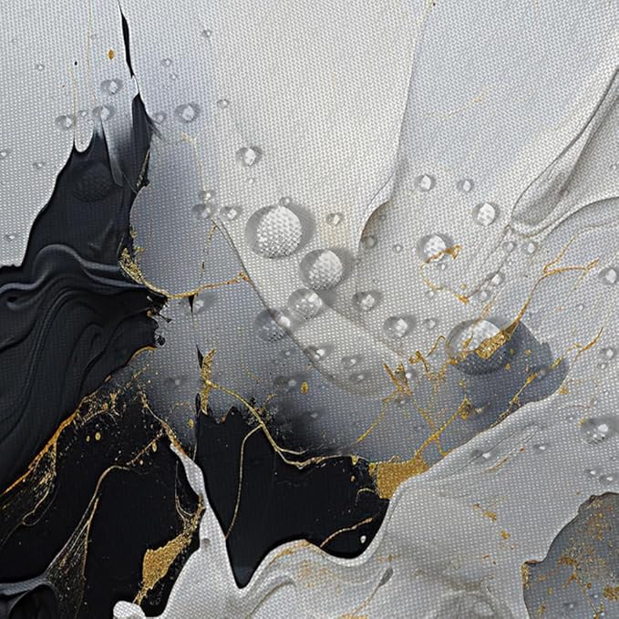 Black White Shower Curtain Abstract Oil Painting,Modern Minimalist Simple Cool Neutral Fabric Shower Curtains for Bathroom Decor 72x72 Inch