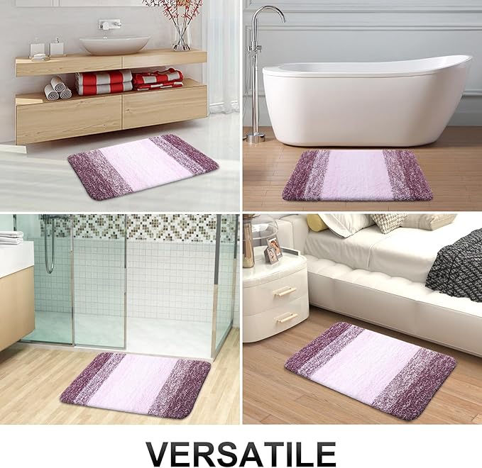 OLANLY Bathroom Runner Rugs 47x20, Extra Soft Absorbent Microfiber Bath Rugs, Rubber Backing, Quick Dry, Machine Washable Bath Mats for Bathroom Floor, Tub and Shower, Home Decor Accessories, Mauve