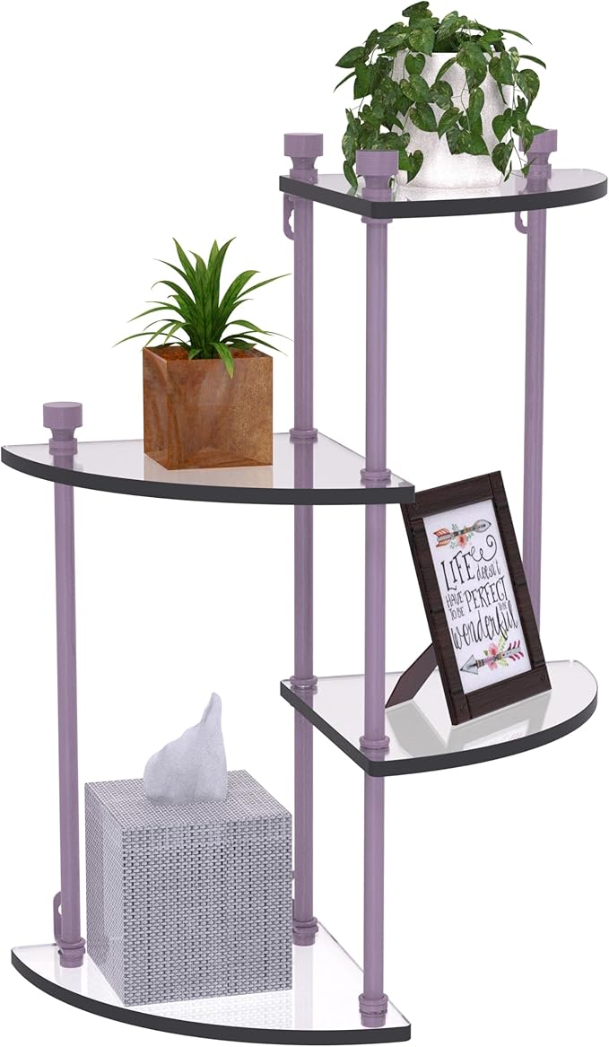 Allied Brass FT-4-LVN 4 Tier Glass Wall Shelf, Lavender