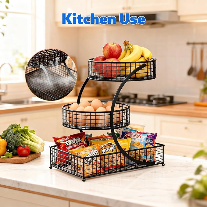 Makeup Organizer Countertop for Vanity, 3 Tier Bathroom Bedroom Counter Skincare Organizer Cosmetic Display Shelf Vanity Accessories for Women Multi-Purpose Metal Storage Rack for Home, Office
