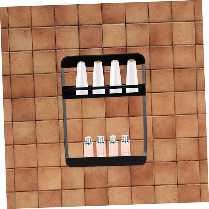 Wall-Mounted Multi-Functional Bathroom Shelf for Easy Storage of Shampoo and Cosmetics No Drilling Required Space-Saving Design Two Organizer for Toiletries and Beauty Products