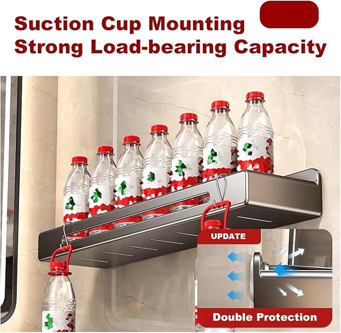 Wall Mount Bathroom Rack Shelf Toilet Stainless Steel No Drill Hanging Organizer Hang for Kitchen Sink(50cm Grey)