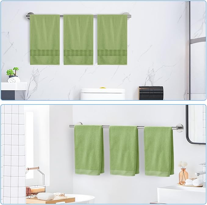 Brushed Nickel Towel Bar for Bathroom, Towel Rack for Bathroom Wall Mounted 30 Inch, SUS304 Stainless Steel Towel Rods for Bathroom, Total Length 32-Inch Bath Towel Holder, Modern Home Decor