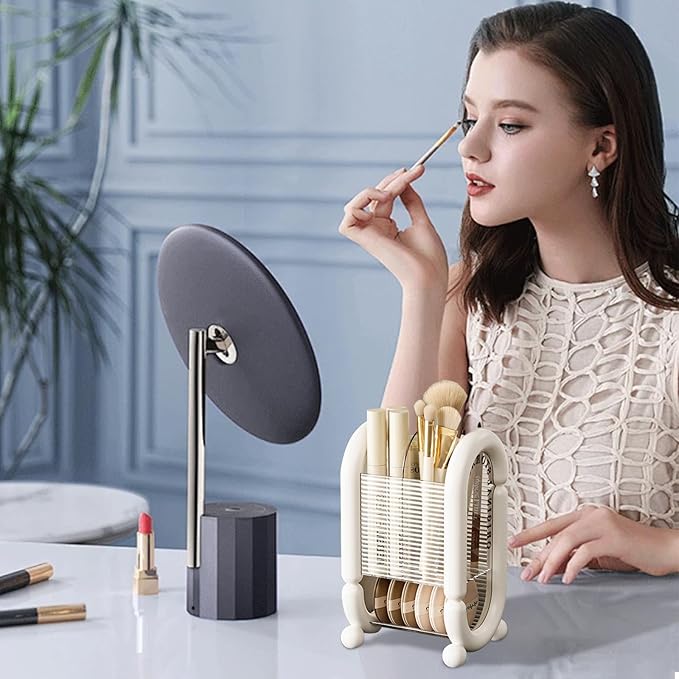 Makeup Brush Holder, Multi-Purpose Makeup Holder, Cosmetic Tool Storage Makeup Brush Organizer, for Brushes Eyebrow Pencil Eyeliner Mascara, for Vanity, Dresser, Desk