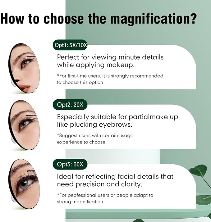 Large 6" 20X Magnifying Mirror with Tweezers, Travel Magnified Mirror 20x with Suction Cups, High Magnification Mirrors 20 x for Detailed Make up