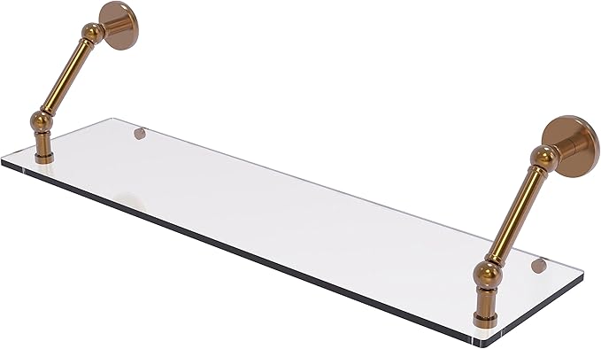 Allied Brass P1000-1-30 Prestige Skyline Collection 30 Inch Floating Glass Shelf, Brushed Bronze
