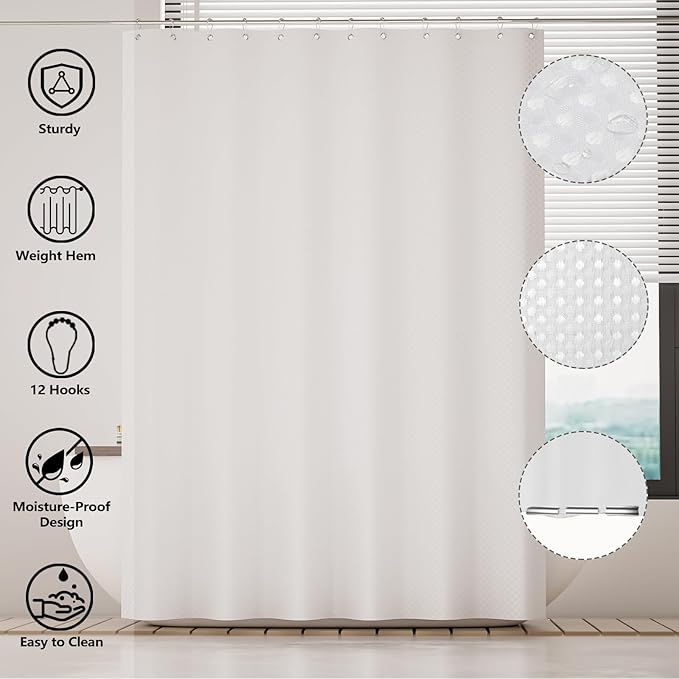 XLHOMO Bathroom Set - 25PC White Bathroom Set with Shower Curtain and Rugs, Bathroom Accessories Set, White Shower Curtain Set with Bathroom Trash Can