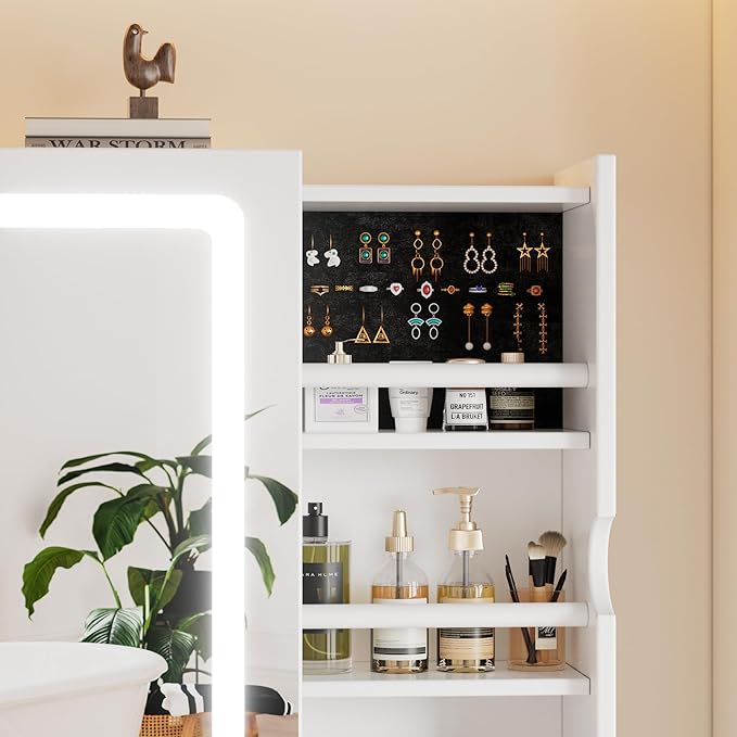 Led Lighted Bathroom Mirror Anti Fog Medicine Cabinet,Sliding Wall Mounted Bathroom Storage Cabinet,Medicine Cabinet with Storage and 3 Lighting Modes,White(Anti-Fog Mirror Cabinet with Light)