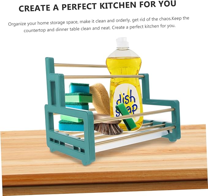 Glass Shelf for Bathroom ,Glass Aluminum,1pc Multi-Functional Storage Rack Sink Dish Strainer Sponge Kitchen Organization