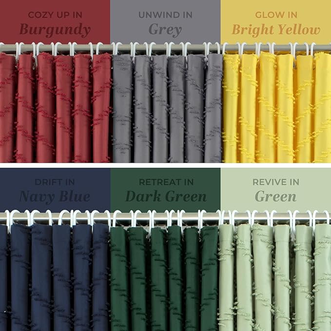 Burgundy Shower Curtain Boho Farmhouse Shower Curtain 72 x 72 Tufted Chevron Textured Minimalist Shower Curtains for Bathroom