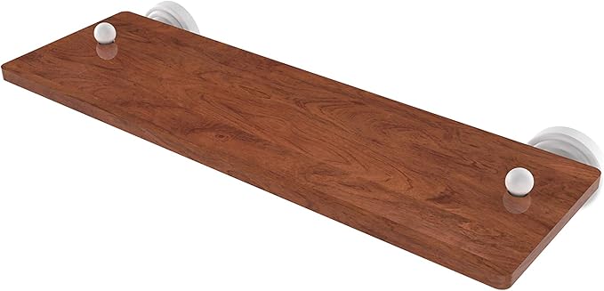 Allied Brass WP-1-16-IRW Waverly Place Collection 16 Inch Solid IPE Ironwood Wood Shelf, Matte White