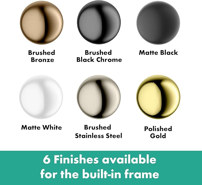 hansgrohe XtraStoris Individual Recessed Wall Niche Matte White with Design Frame 12"x 12"x 4" in Brushed Stainless Steel, 56099800