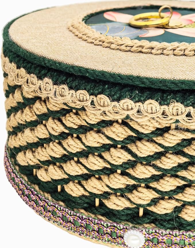 Zenpeace Wicker Basket, Round with Lid,Suitable For Hand-Woven Basket In Bedrooms, Kitchens, Bathrooms and Living Rooms, for Organizing and Decorating Projects, Storage Clothes and Various Items