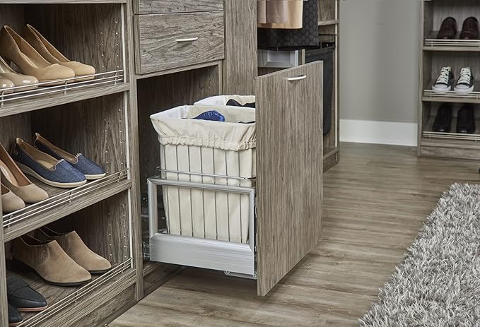 REV-A-SHELF Steel Wire Pullout Hamper for Vanity/Closet Applications w/Soft/Open Close