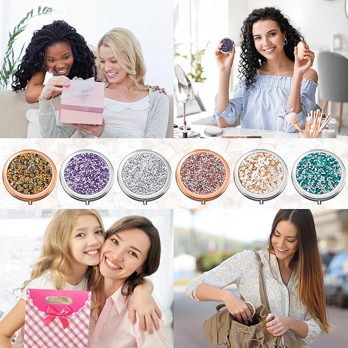 Thyle 12 Pcs Christian Compact Mirror Gifts for Women Mother's Day Nurse Week Bible Verse Wallet Mirror Bulk Hand Makeup Compact Religious Baptism for Holy Communion Teacher(Style 1,Colorful)
