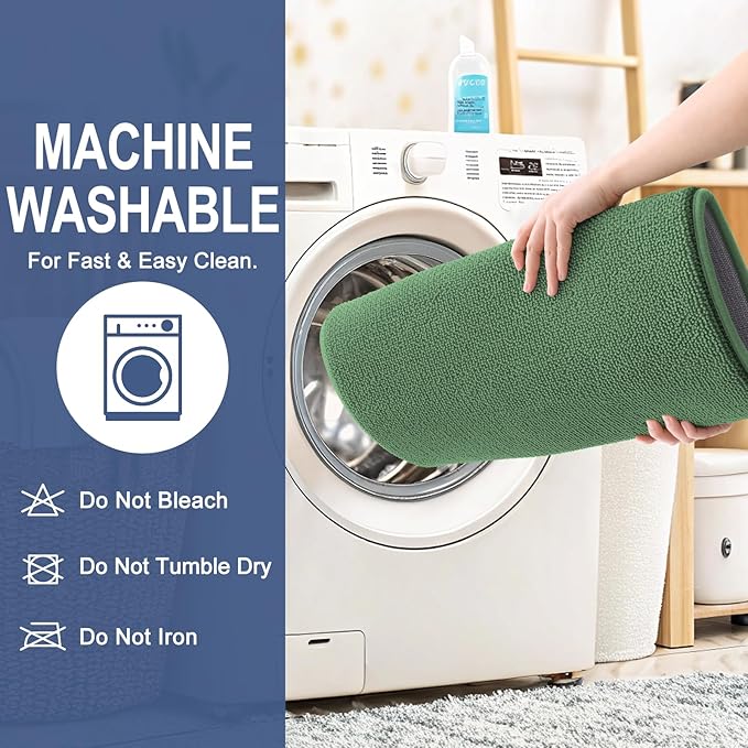 OLANLY Thick Memory Foam Bath Mat Rug 44x24, Extra Soft Absorbent Bathroom Rug, Quick Dry Bath Mats, Non-Slip, Machine Washable Carpet for Bathroom, Tub and Shower, Home Decor Accessories, Olive Green