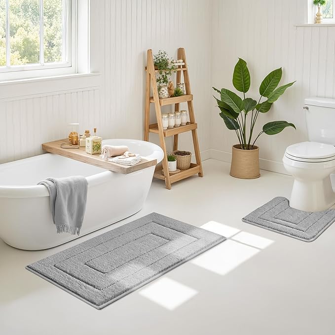 GRANNY SAYS Long Bathroom Rug Mat, Bath Mats Non-Slip, Super Soft and Water Absorbent, Large Bath Rugs, Machine Wash Dry, Bathroom Runner Rugs for Floor, Tub and Shower, 24 x 43