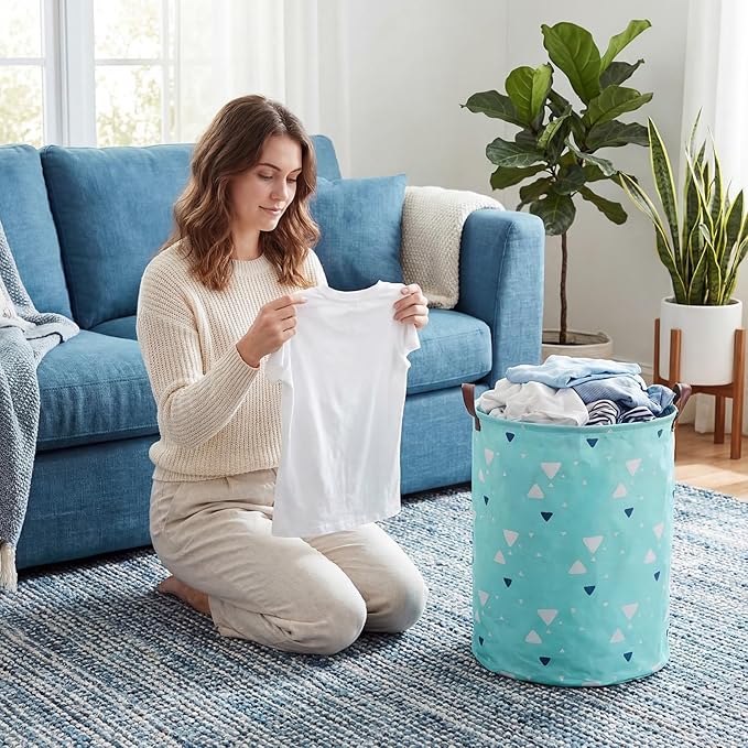Patelai 3 Pieces Large Laundry Hamper Collapsible Organizer Storage Bin Waterproof Foldable Dirty Clothes Laundry Basket for Home Bathroom(Floral,20 x 16 Inch)