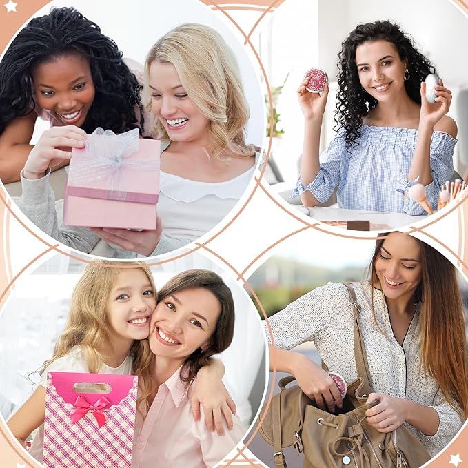 Thyle 12 Pcs Christian Compact Mirror Gifts for Women Mother's Day Nurse Week Bible Verse Wallet Mirror Bulk Hand Makeup Compact Religious Baptism for Holy Communion Teacher(Same,Pink)