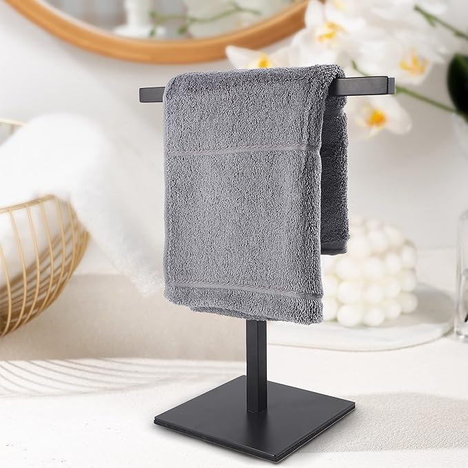 Bathroom Hand Towel Holder Stand???T-Shape Hand Towel Holder Stand SUS304 Stainless Steel for Bathroom???Kitchen or Vanity Countertop