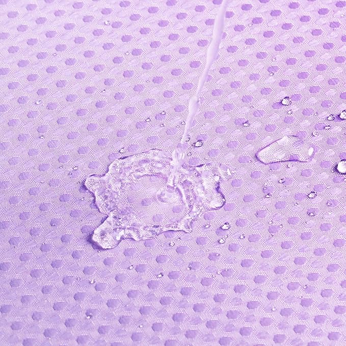 MitoVilla Purple Ombre Shower Curtain 72 x 78, Long Waffle Fabric Shower Curtains for Modern Luxury Bathroom Decor, Heavy Duty Hotel Cloth Shower Curtains 78 inch Long