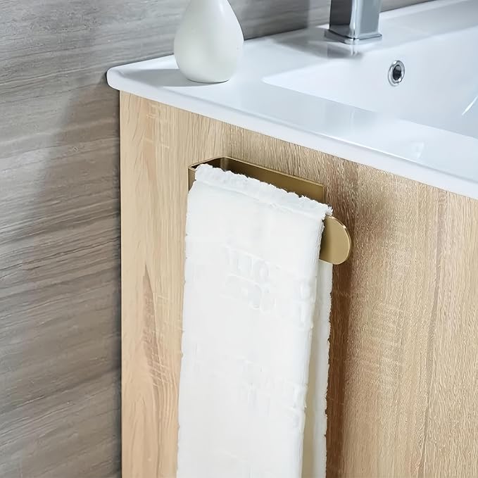 SEIDO Hand Towel Holder, Heavy Duty Self Adhesive Towel Bar ?€? No Drill Stick on Wall, SUS 304 Stainless Steel Towel Rack for Small Bathroom, Kitchen, RV, Brushed Gold