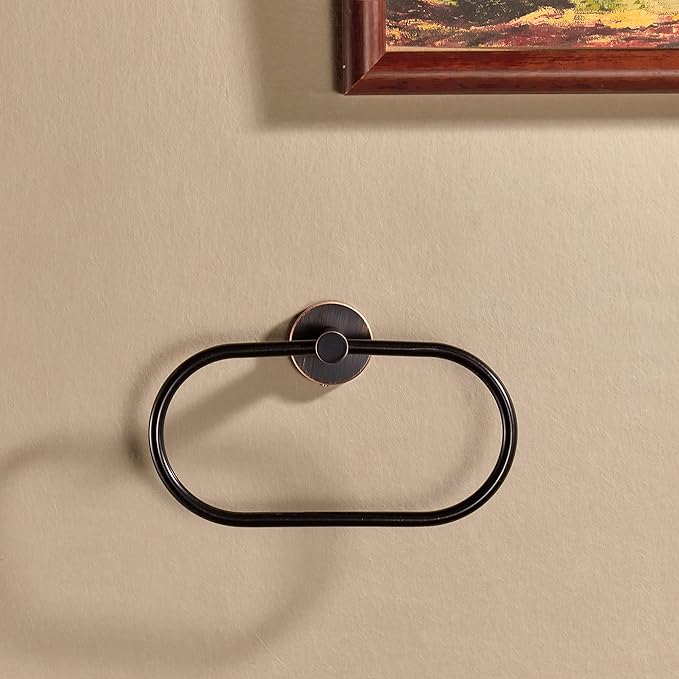 BigBig Home Bronze Towel Ring, Bathroom Towel Holder, Bath Oil Rubbed Hand Towel Rack Hanger Wall Mounted Farmhouse