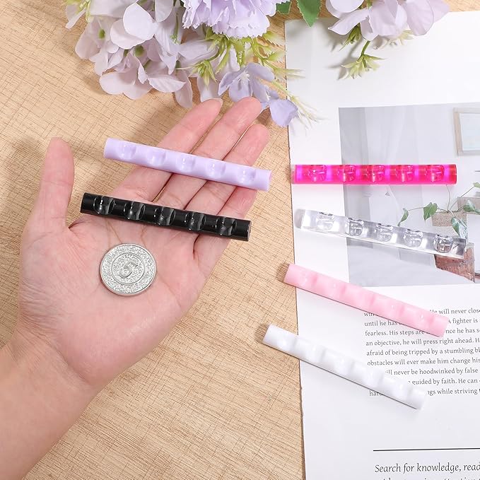 6 Pcs Makeup Brush Organizer Holders, 6 Colors Crystal Bar Pen Holder, 5 Grids Acrylic Nail Art Brush Holder Stand for Gel Nails Supplies Drawing Pens DIY Nail Art Pens