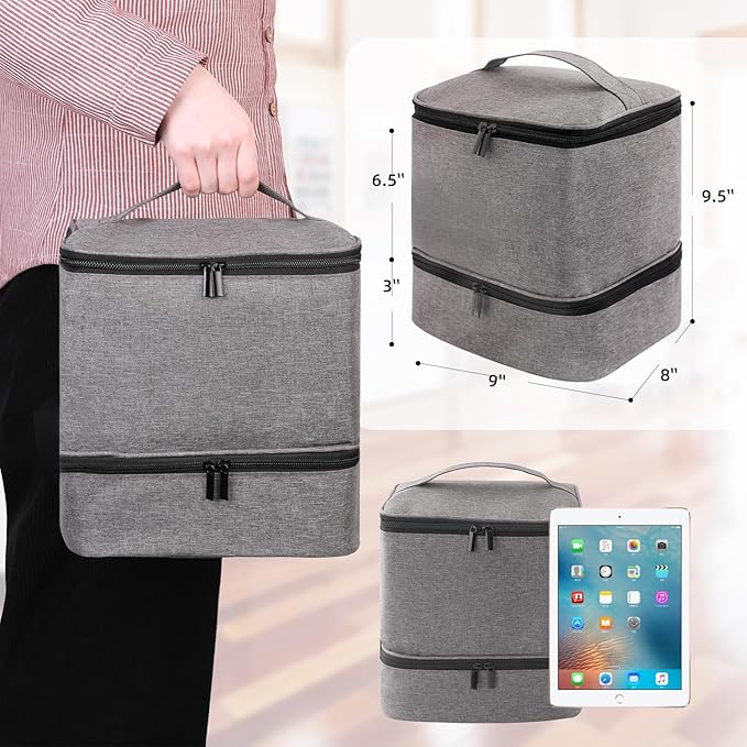 Travel Nail Polish Organizer, Holds 30 Bottles (15ml), Double-layer Nail Polish Carrying Case, Large Capacity Portable Storage Bag for Nail Varnish and Manicure Set