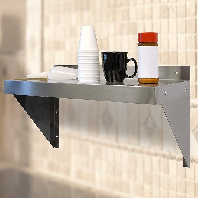 Buffalo Tools SSWSHELF: 24 Inch Stainless Steel Wall Shelf