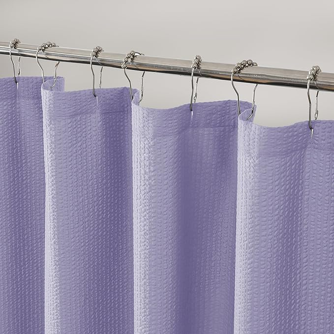 OVZME Lavender Stall Fabric Shower Curtain 36 x 72 Inch, Soft Waffle Small Shower Curtain for Bathroom with Texture for Narrow Stall Size, Machine Washable Water Resistance, Hotel Style