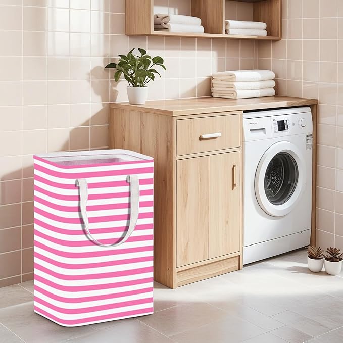 Large Laundry Basket ,75L Waterproof,Collapsible Laundry Hamper with Extended Handles for Clothes in the Family Dorm (Blue,Grey,Pink)