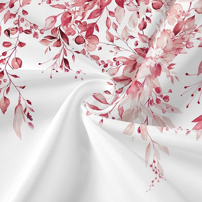 Gibelle 3 in 1 Shower Curtain Set, 72x72 Pink Eucalyptus Bath Curtain and PEVA Liner Set with 12 Metal Hooks, Waterproof Fabric Bathroom Curtain