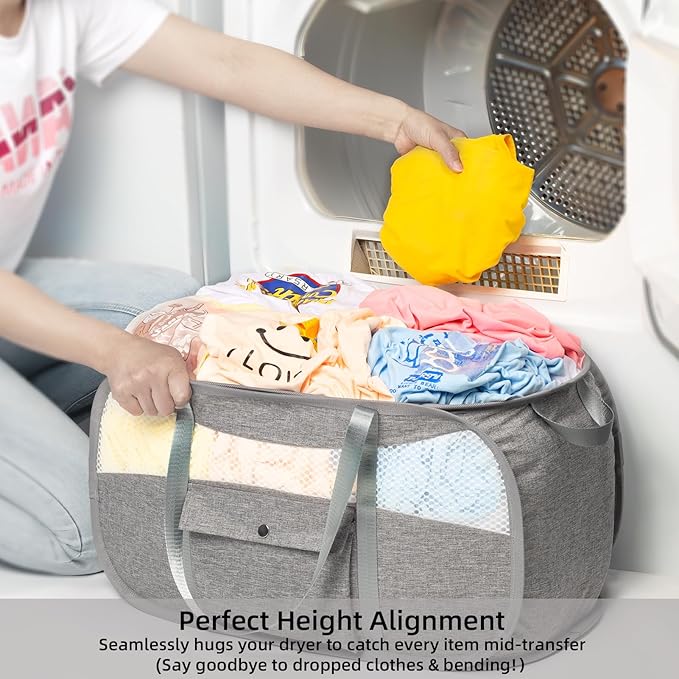 1-Second Storage Washer-Side Magnetic Pop-Up Laundry Hamper New User Safety Lock Prevents Accidental Opening Reinforced U-Handle Holds 33lbs 1.5Loads Folds to 0.78in Ultra Slim