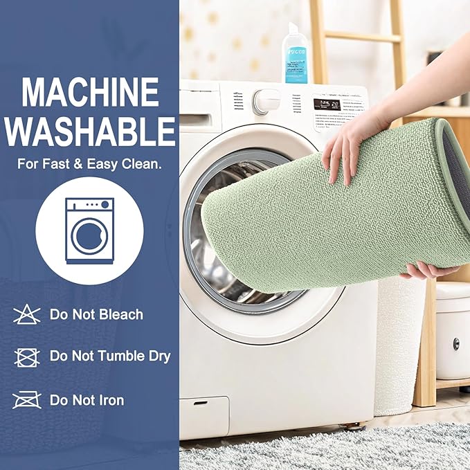 OLANLY Thick Memory Foam Bath Mat Rug 59x35, Extra Soft Absorbent Bathroom Rug, Quick Dry Bath Mats, Non-Slip, Machine Washable Carpet for Bathroom, Tub and Shower, Home Decor Accessories, Sage Green